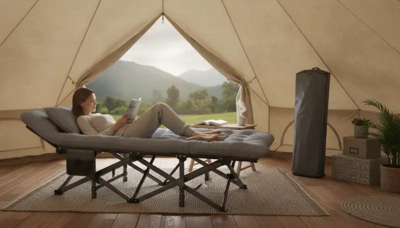Komfortabel unterwegs: Das klappbare Campingbett für erholsamen Schlaf bis 200 kg