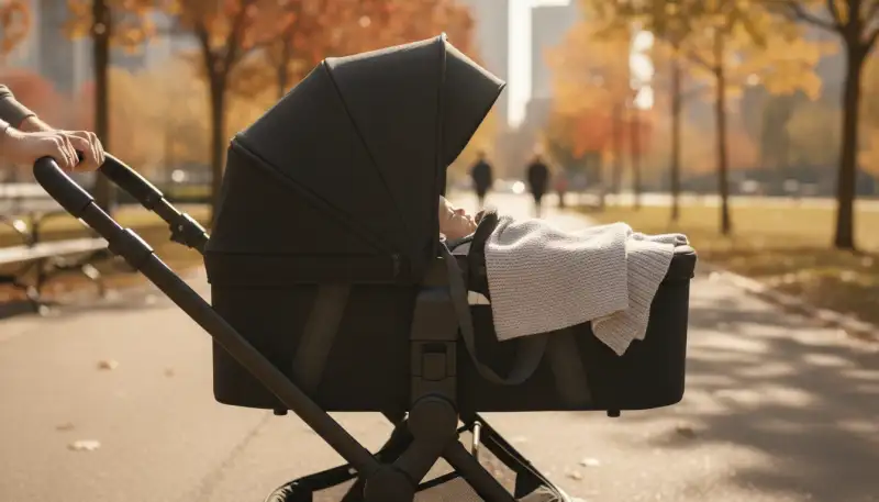 Sanfte Geborgenheit unterwegs: Warum die Ergobaby Babywanne für den Metro 3 Buggy ein Muss für Neugeborene ist